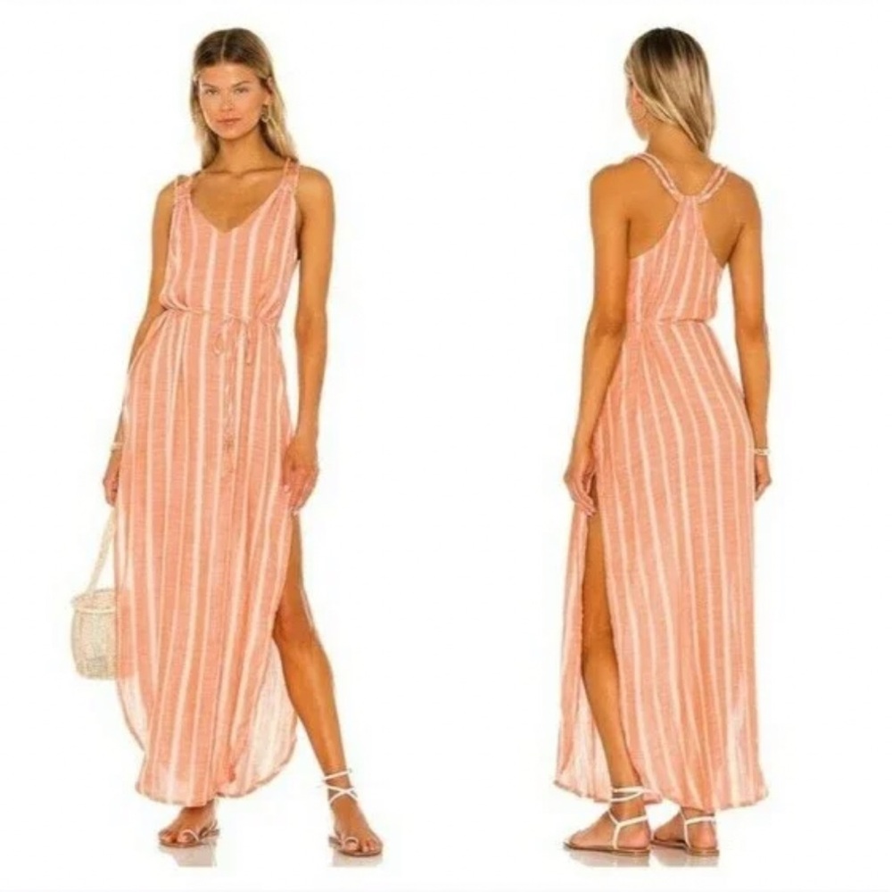 L*Space Nicola Cover Up Dress Size S Small Poolside Stripe Clay Peach Coral